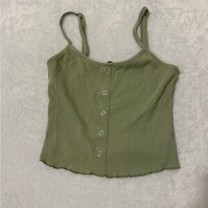 sage green ribbed top